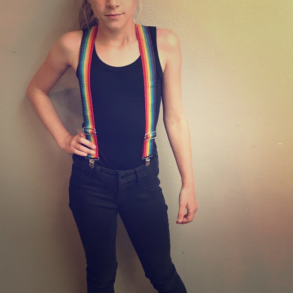 Rainbow suspenders